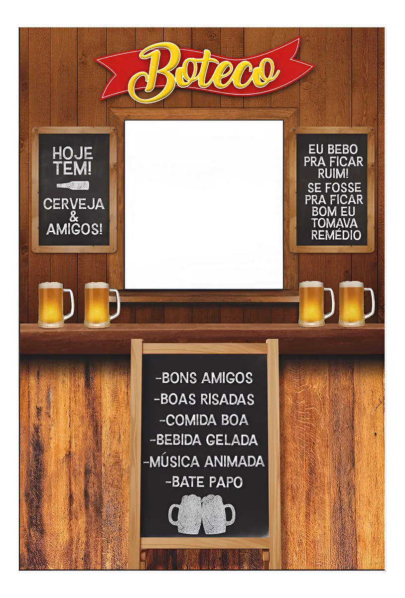 Painel Vazado Retangular Lateral Boteco Tecido 1,5 x 2,2m