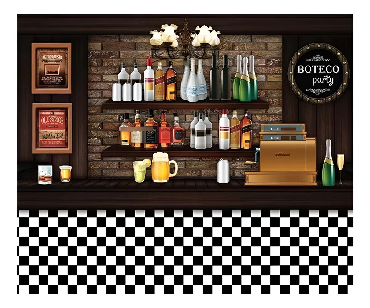 Painel Retangular Em Tecido 3 x 2 m Tema Boteco