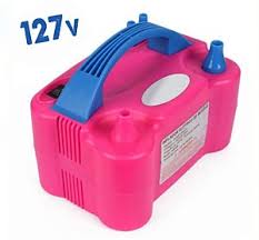 Inflador Elétrico Balão Bexiga Compressor Bomba 2 Bicos Festa - Rosa 127v