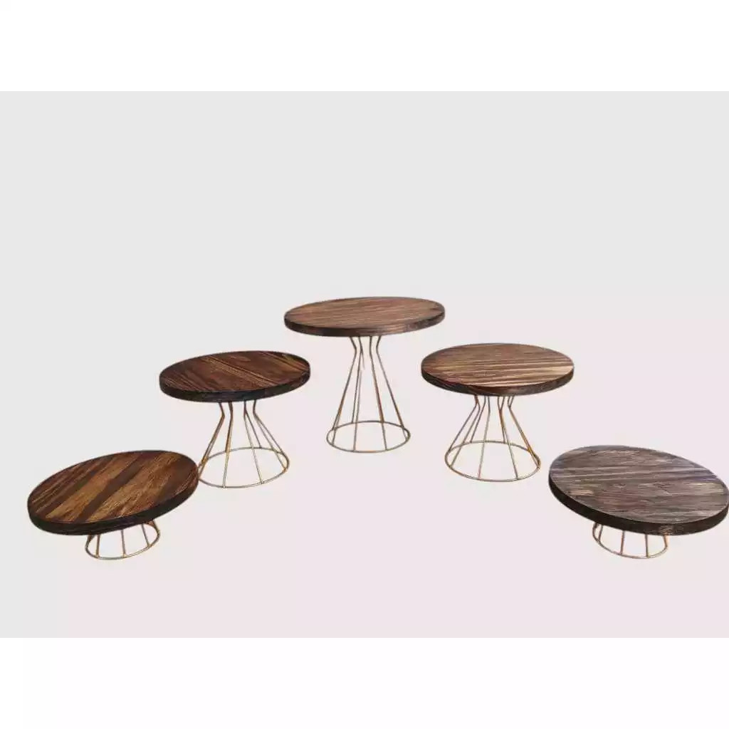 Kit boleira 5 peças modelo roma com tampo rústico p/ festas